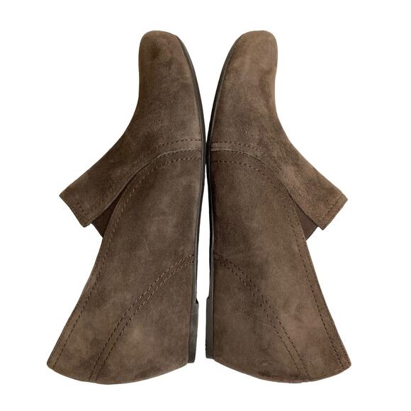 Paul Green Munchen Brown Suede Loafer Shoe Women Sz 7.5 Hidden Wedge Slip On - Picture 5 of 12